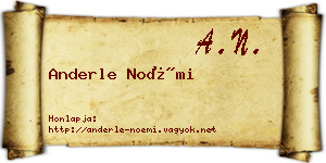 Anderle Noémi névjegykártya